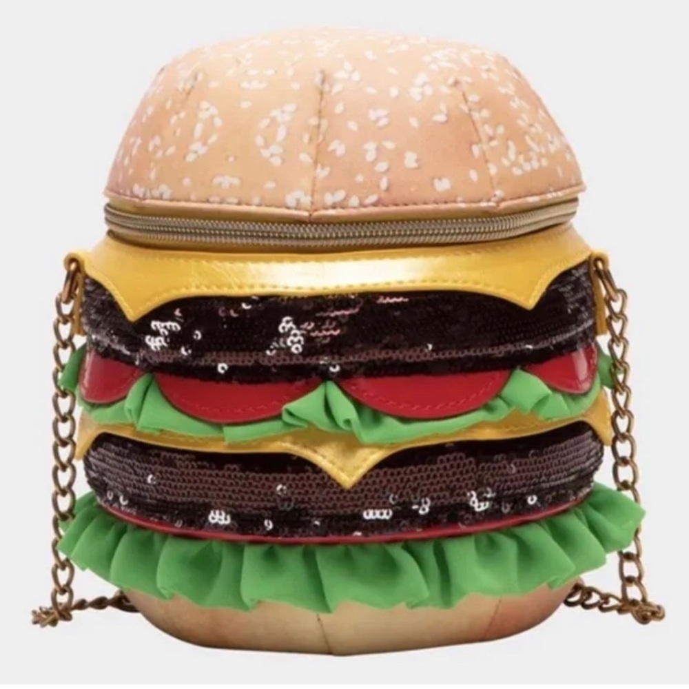 1st edition Betsey Johnson Kitsch Nice Buns Crossbody Bag is a fun. 🍔